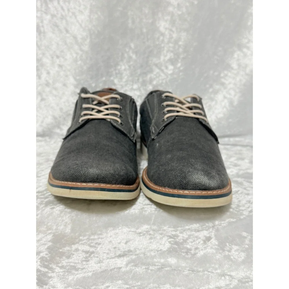 Nunn Bush Mens Barklay Canvas Oxford Comfort Gel Shoes Gray Brown  Size 8.5 W